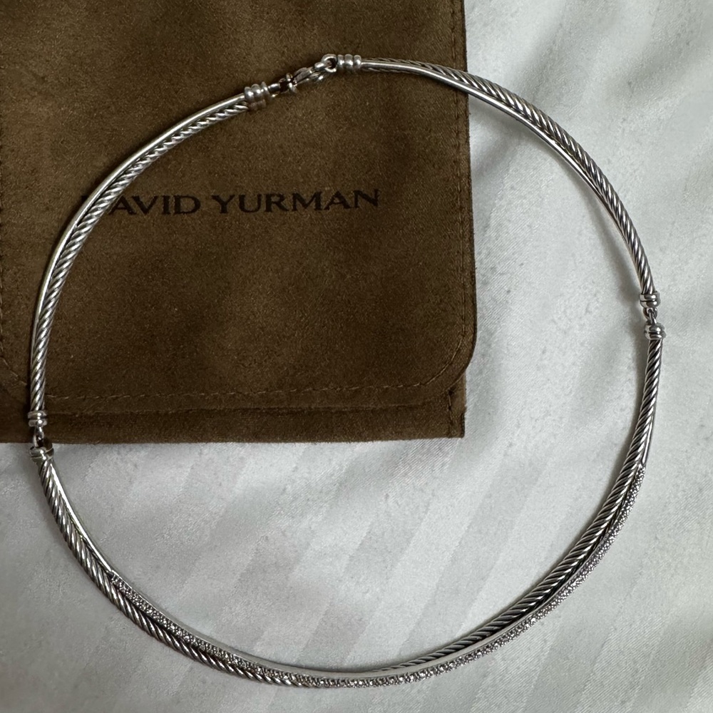 David Yurman diamond cable crossover Necklace
